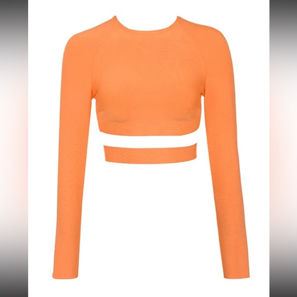 House Of CB, 'Talika' Orange Cutout Bandage Crop Top NWOT - Picture 4 of 10
